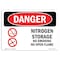Signmission OSHA, Nitrogen Storage No Smoking No Open Flame, 10in X 7in Rigid Plastic, 7" W, 10" L, Landscape OS-DS-P-710-L-1459 - alternate 1